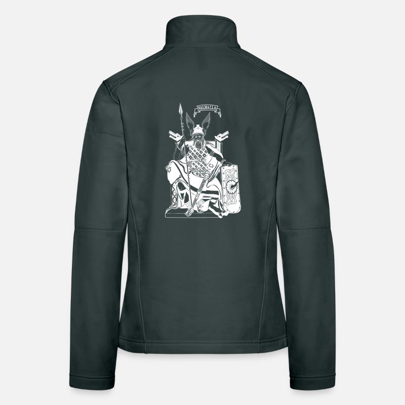 Odin on throne white Women's Softshell Jacket