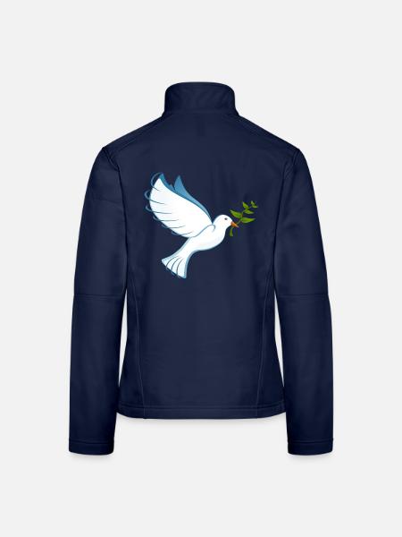 Friedenstaube - Frauen Softshelljacke - Navy - Hinten