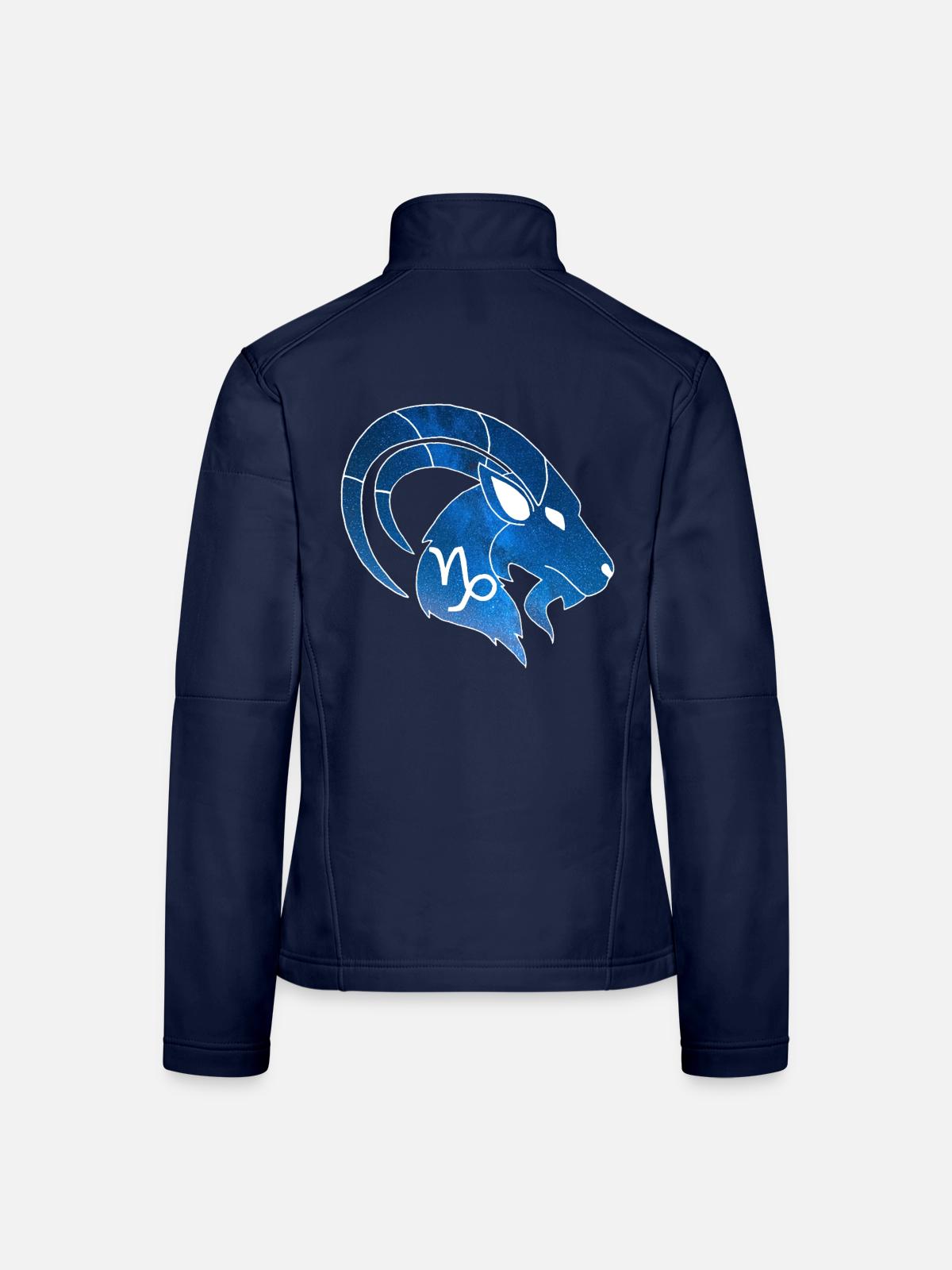 Steinbock und das Universum - Frauen Softshelljacke - Navy - Hinten