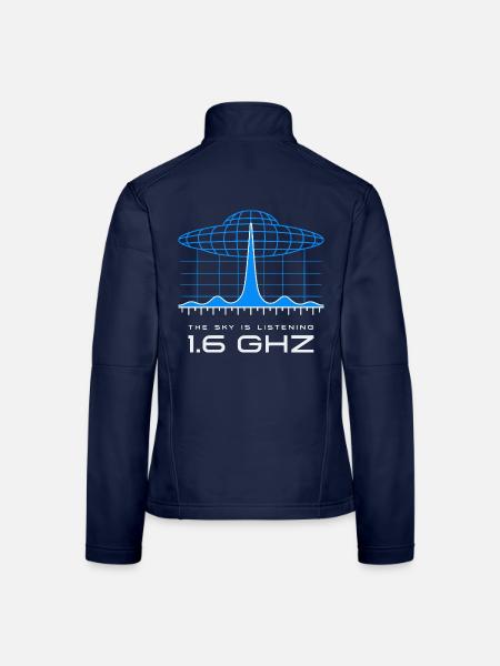 1,6 GHz Weltraumsignal – The Sky Is Listening - Frauen Softshelljacke - Navy - Hinten
