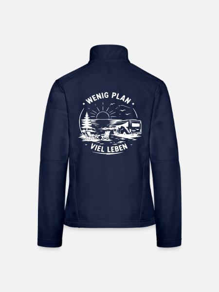 Wenig Plan Viel Leben - Frauen Softshelljacke - Navy - Hinten