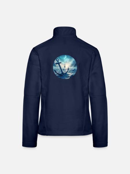 Anker und Schiff Eis Landschaft - Frauen Softshelljacke - Navy