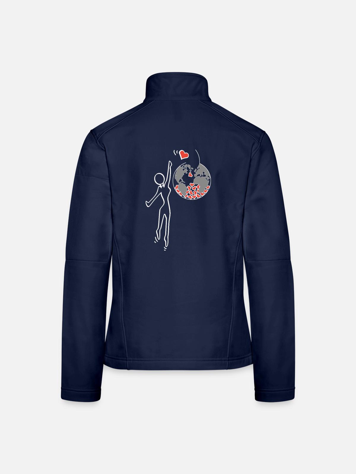 Gib Liebe - Frauen Softshelljacke - Navy - Hinten