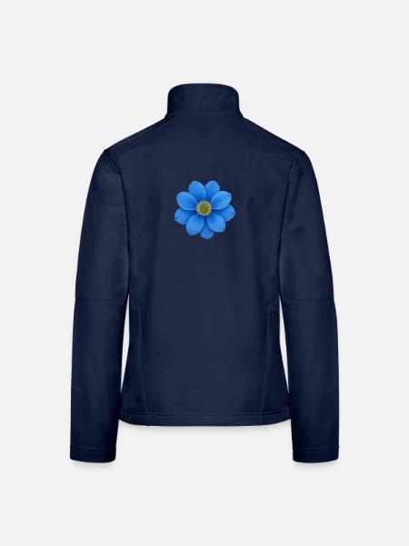 Kobaltblau Blütenstern Muster - Frauen Softshelljacke - Navy