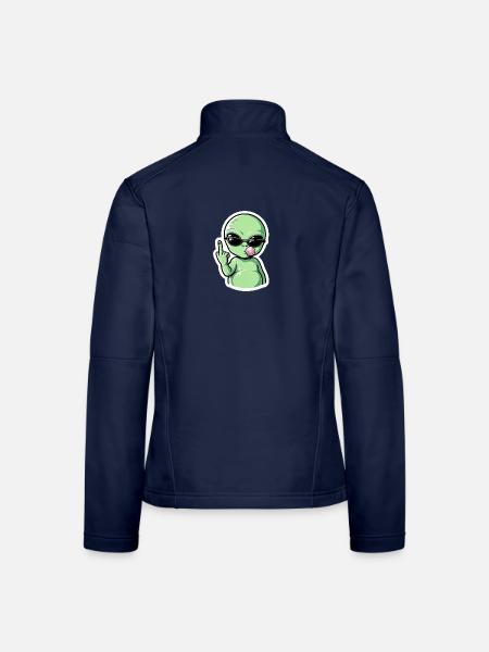 Alien with Sunglasses Blowjob Groove - Women's Softshell Jacket - navy - Back
