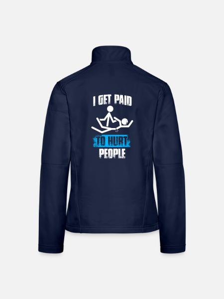 I get paid Physiotherapie Physio Physiotherapeut - Frauen Softshelljacke - Navy - Hinten