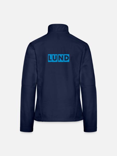 Lund – Blaues Textdesign - Frauen Softshelljacke - Navy - Hinten