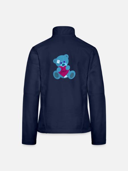 Bär verliebt - Frauen Softshelljacke - Navy - Hinten