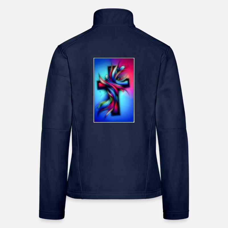 Croix colorée Veste en tissu softshell Femme