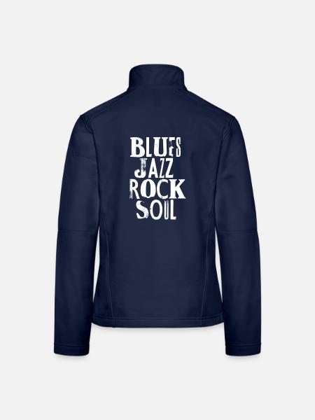 Blues Jazz Rock Soul - Frauen Softshelljacke - Navy - Hinten
