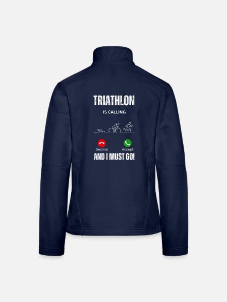 Triathlon ruft und ich muss Ausdauer machen - Frauen Softshelljacke - Navy - Hinten