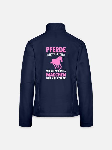 Reiten Pferdeliebhaber Reiterhof Pferde - Frauen Softshelljacke - Navy - Hinten
