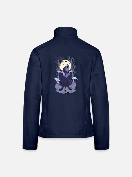 Werwolf im Mondlicht - Frauen Softshelljacke - Navy