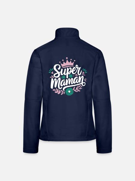 Super-Mama - Frauen Softshelljacke - Navy - Hinten