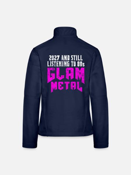 2027 and still listening to 1980s Glam Metal - Frauen Softshelljacke - Navy - Hinten