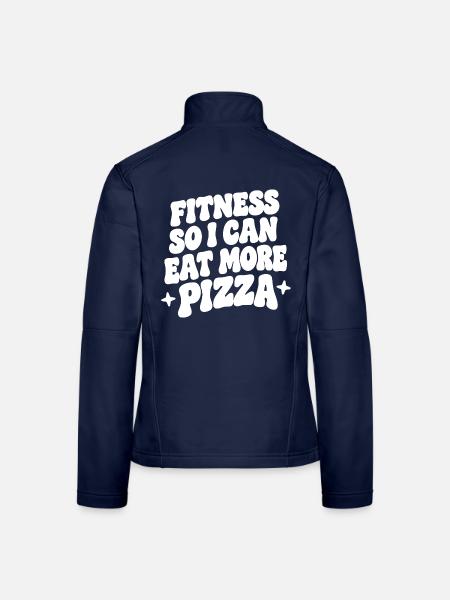 Fitness so i can eat more pizza - Frauen Softshelljacke - Navy - Hinten