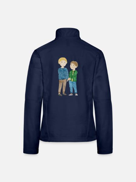 Kinderszene beste Freunde - Frauen Softshelljacke - Navy - Hinten