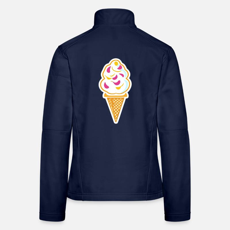 Crème glacée, crème glacée Veste en tissu softshell Femme