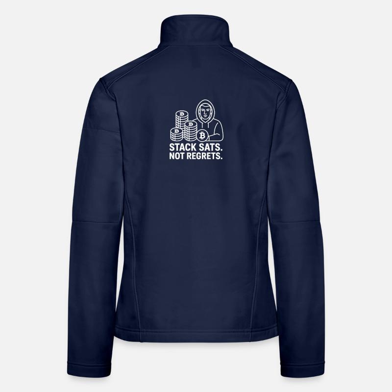 Bitcoin Hoodie Design – Stack Sats. Not Regrets. Frauen Softshelljacke