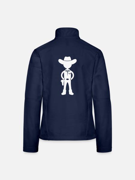 Rancher Silhouette im Westernlook - Frauen Softshelljacke - Navy - Hinten