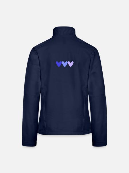 HERZ. PAAR. GERADE VERHEIRATET. Junggesellinnenabschied. VALENTINSTAG. - Frauen Softshelljacke - Navy - Hinten