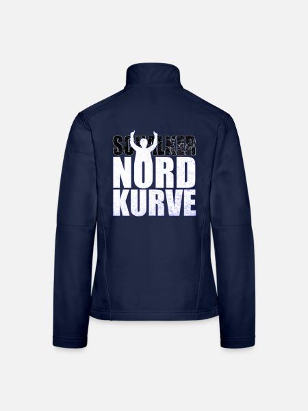 Schalker Nordkurve Schriftzug Geschenkidee - Frauen Softshelljacke - Navy - Hinten