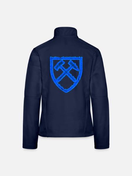 Hammer und Schlägel Bergbau Schalke Kohle Geschenk - Frauen Softshelljacke - Navy - Hinten