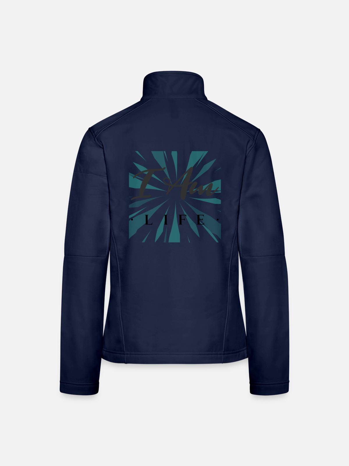 Ich bin das Leben - Frauen Softshelljacke - Navy - Hinten