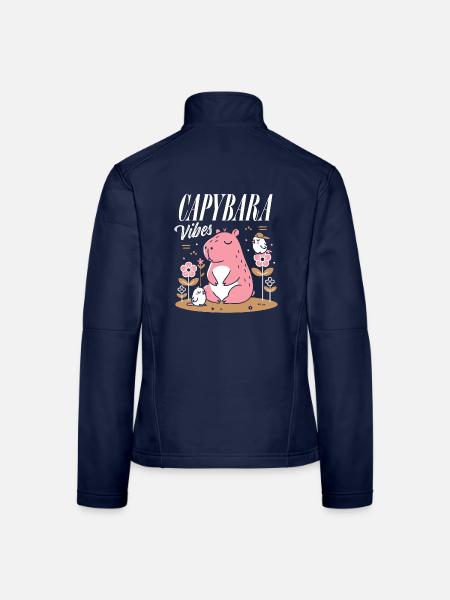 Entspannte Capybara-Vibes - Frauen Softshelljacke - Navy - Hinten