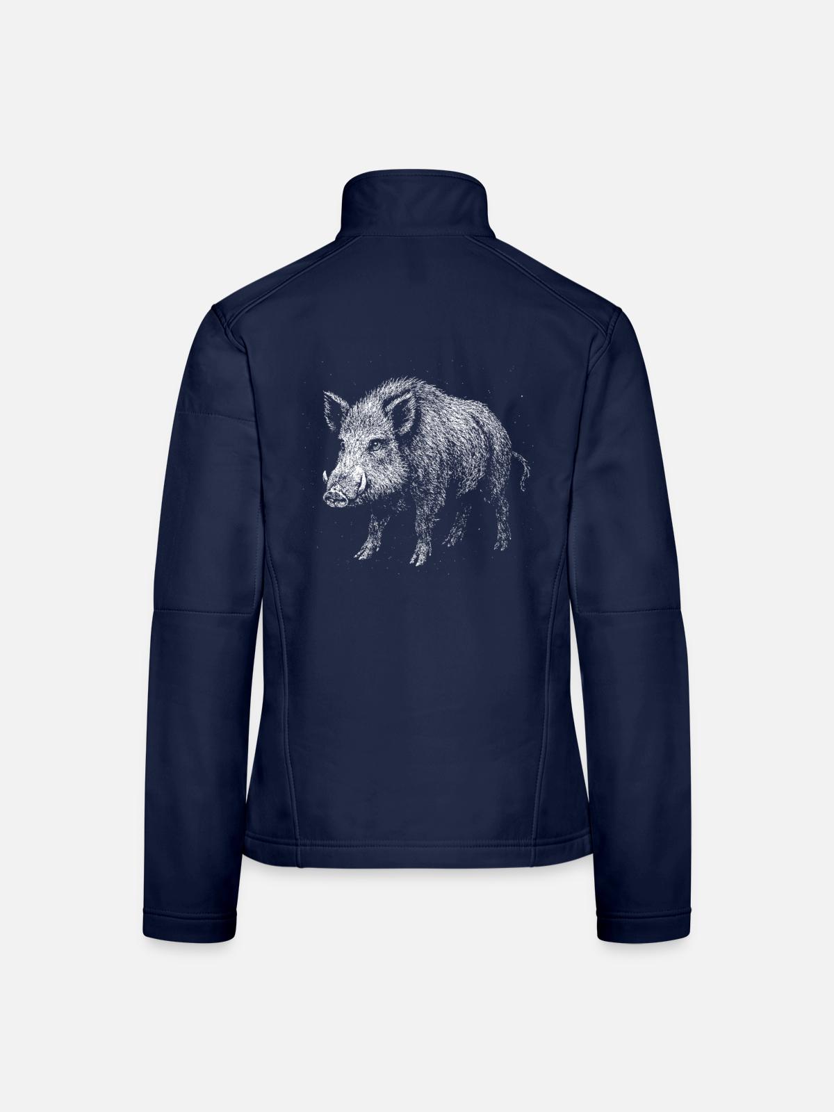 Wildschwein - Frauen Softshelljacke - Navy - Hinten