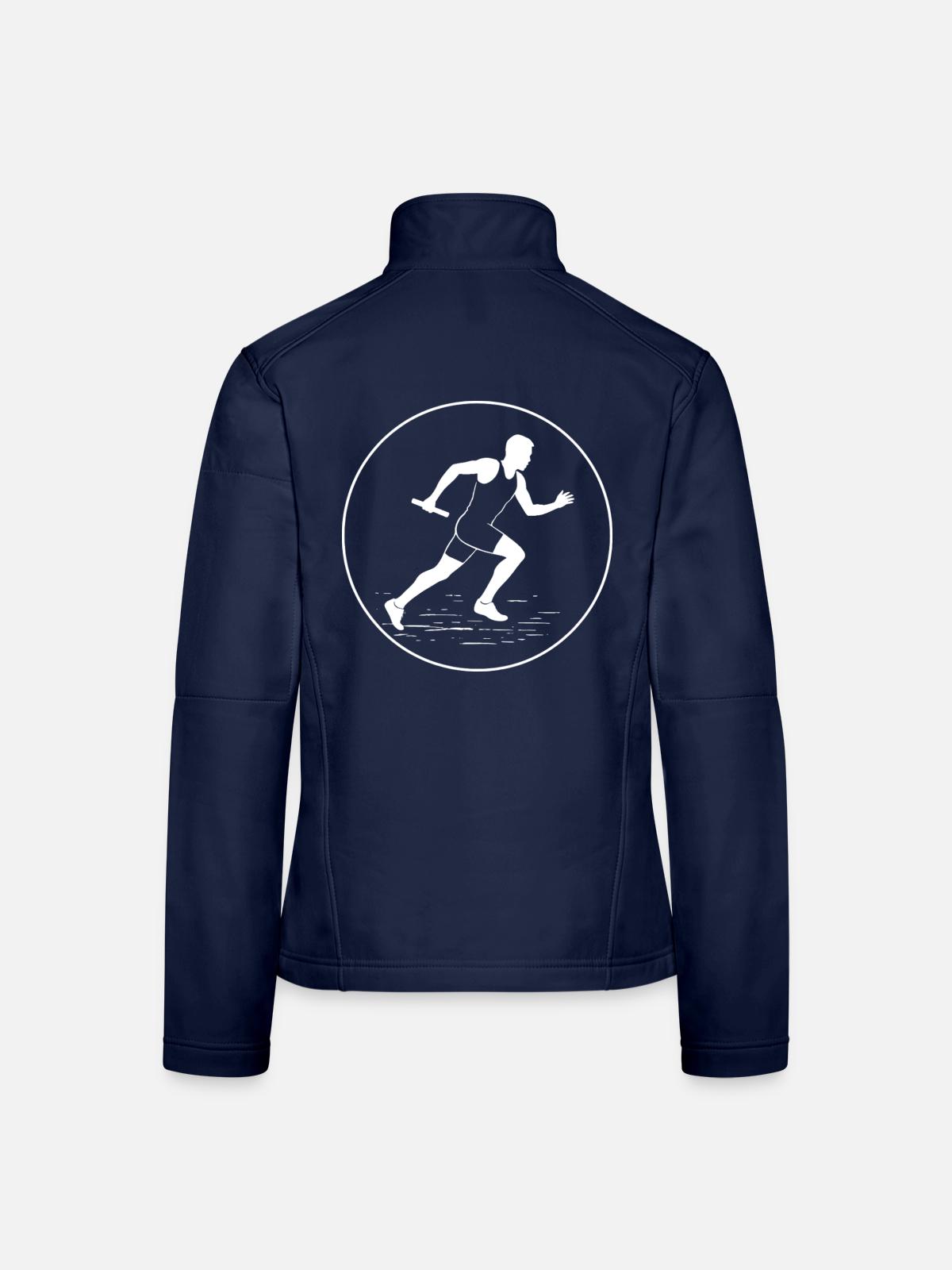 Stabübergabe im Sprint - Frauen Softshelljacke - Navy - Hinten