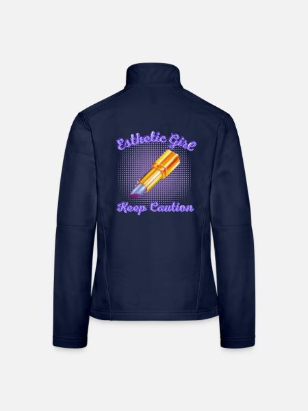 Kriegen Sie Ihren Graffiti-Lippenstift - Frauen Softshelljacke - Navy - Hinten