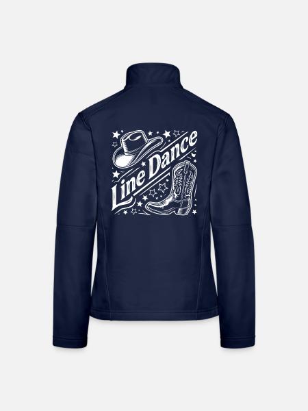 Line Dance Western Grafik - Frauen Softshelljacke - Navy - Hinten