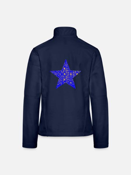 Glimmernder Blaustern mit Goldsprenkeln - Frauen Softshelljacke - Navy - Hinten
