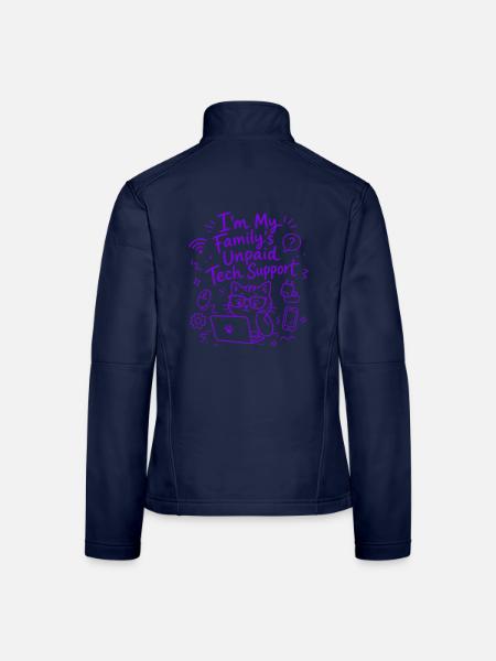 Ich bin der unbezahlte technische Support meiner Familie – lustiger Techniker - Frauen Softshelljacke - Navy - Hinten