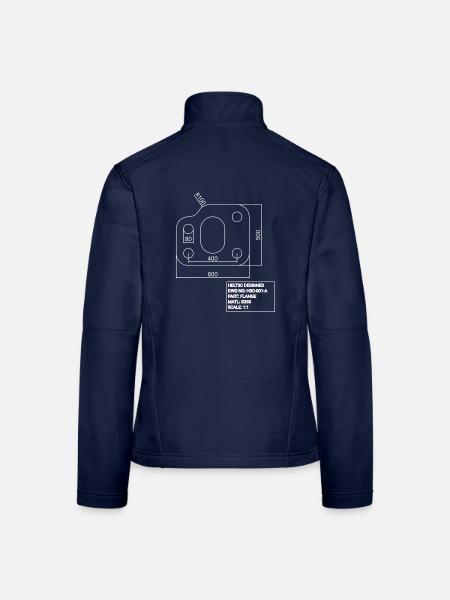 CAD-Designerhemd 2.0 | HELT3C DESIGNED - Frauen Softshelljacke - Navy - Hinten