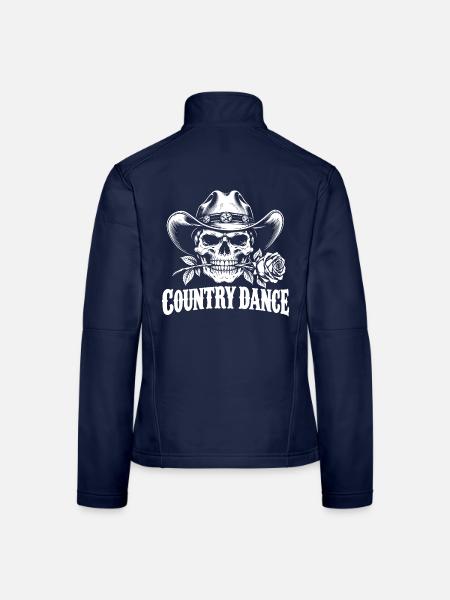 Country Dance Mode Cowboy Skull - Frauen Softshelljacke - Navy - Hinten