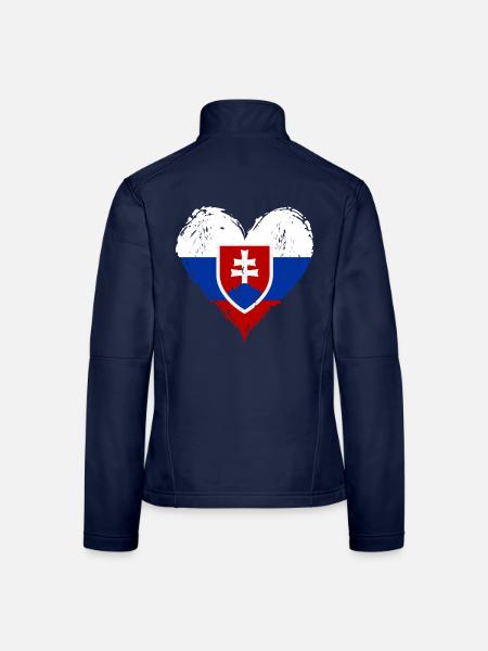 Slowakei Herzflagge Grunge - Frauen Softshelljacke - Navy - Hinten