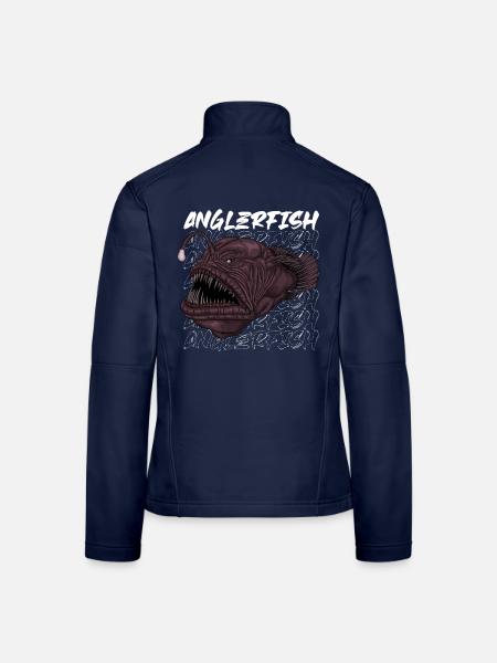 Tiefsee Monster - Anglerfisch - Frauen Softshelljacke - Navy - Hinten