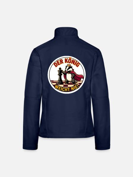 Der König weicht nie Dachs König Motiv - Frauen Softshelljacke - Navy - Hinten