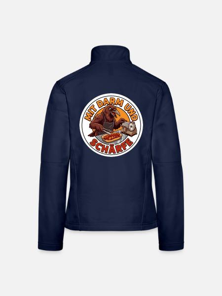 Currywurst Imbiss Ruhrpott Gastronomie Motiv - Frauen Softshelljacke - Navy - Hinten