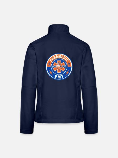 Vintage Paramedic EMT Star Of Life Ambulanzdeckel - Frauen Softshelljacke - Navy - Hinten