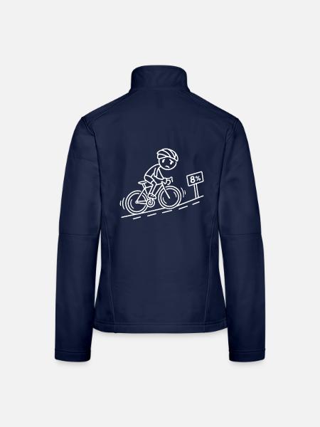 Radfahrer Höhenmeter – Line Art - Frauen Softshelljacke - Navy - Hinten