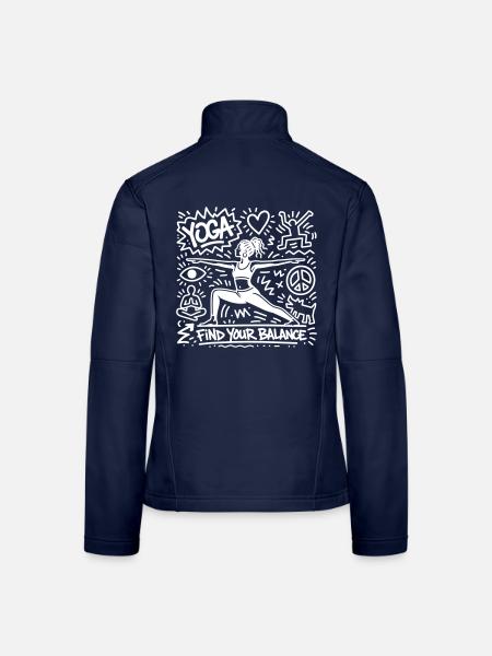 Yoga - Frauen Softshelljacke - Navy - Hinten