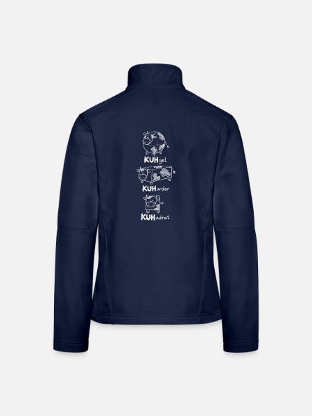 Kuh Mathe Geometrie Formen Wortspiel - Frauen Softshelljacke - Navy - Hinten