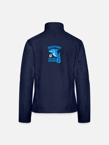 Achtung 6: Hai mit Ball - Frauen Softshelljacke - Navy