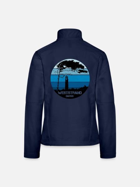Ostsee, Darss, Weststrand - Frauen Softshelljacke - Navy - Hinten