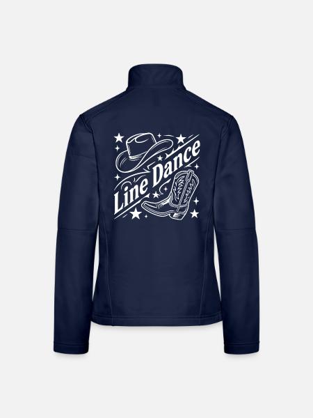 Line Dance Cowboy Flair - Frauen Softshelljacke - Navy - Hinten