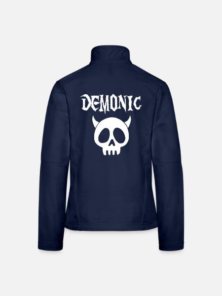 Manga Dämonenschädel (Weiß) - Frauen Softshelljacke - Navy - Hinten