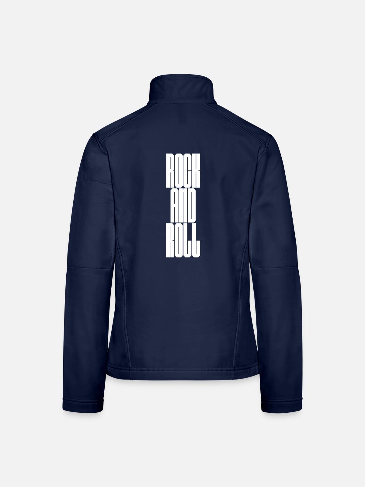 Rock'n'Roll Bold Typografie - Frauen Softshelljacke - Navy - Hinten